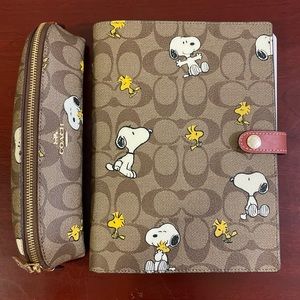 Coach Peanuts notebook and pencil case combo